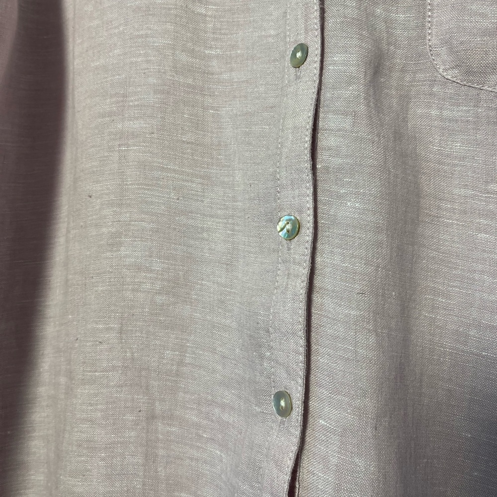 Sigrid Olsen Pink Linen Button Down Cover Up Size Large EUC - Picture 6 of 9